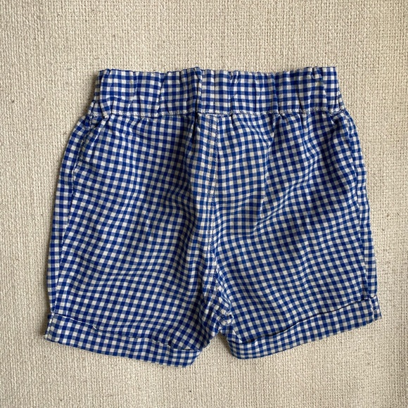 Petit Bateau blue gingham shorts, sz 18 months - Picture 3 of 3